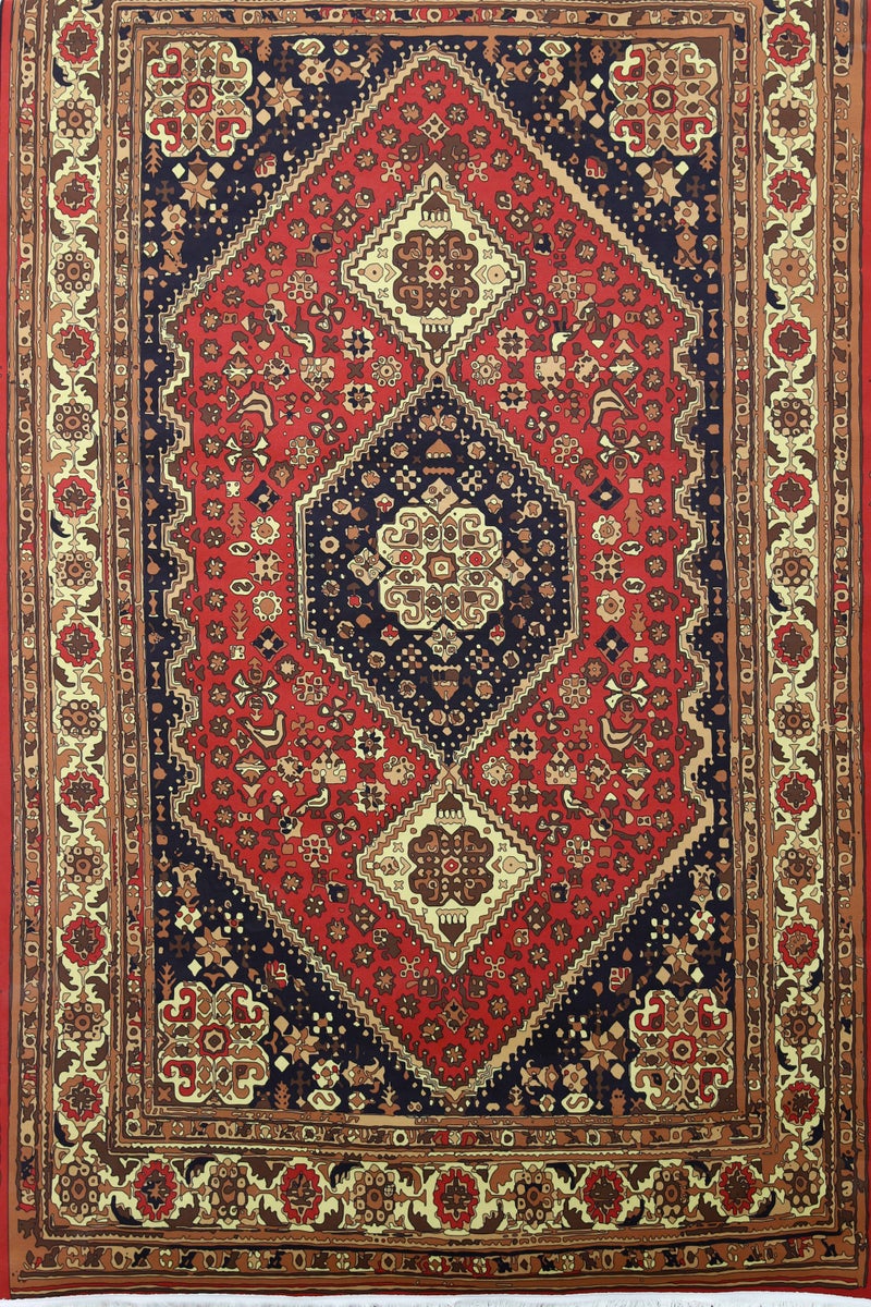 Alkaffary Bashayer Area Rug, Living Room & Majlis Rug, Luxury Heritage Arabic Design High-Quality Materials, 100x200 cm, Red - Image 1